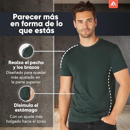 FM London Camiseta (paquete de 3/5) T-Shirt para Hombre, Negro (Pack de 5), M