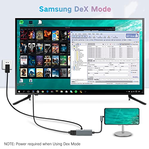 FOINNEX Adaptador USB C a HDMI, Convertidor Type C HDMI Adapter Thunderbolt 3 Compatible con Samsung Dex S10/S9/S8 Plus Note 10/9/8 MacBook Pro 2018 y más Laptop TV Monitor 4K 60Hz Power PD