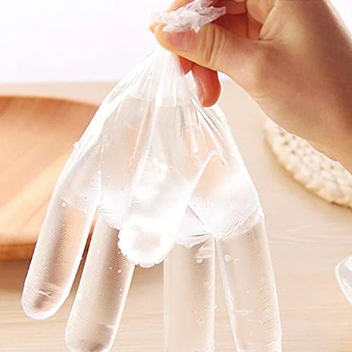 FOLODA 200 pares de guantes de vinilo sin polvo, transparentes, sin látex y sin alergias, plástico, trabajo, gastronomía, limpieza para adultos