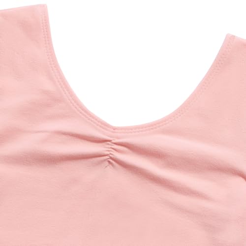 FONLAM Maillot de Ballet Danza para Niña Traje Leotardo Baile Maillot Clásico Gimnasia Manga Larga Actuación Fiesta Niña Invierno Otoño (7-8 Años, Rosa)