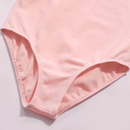 FONLAM Maillot de Ballet Danza para Niña Traje Leotardo Baile Maillot Clásico Gimnasia Manga Larga Actuación Fiesta Niña Invierno Otoño (7-8 Años, Rosa)