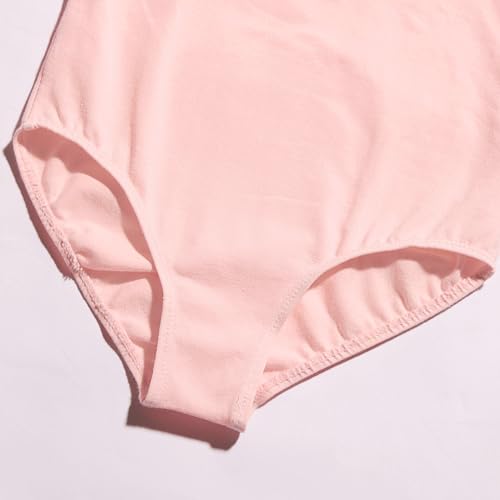 FONLAM Maillot de Ballet para Niña Leotardo Baile Danza Maillot de Gimnasia Clásico Tirantes Cruzados Actuación Fiesta Niña (12-14 Años, Rosa)