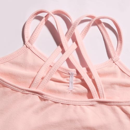 FONLAM Vestido Maillot de Ballet para Niña Conjunto de Dos Piezas Leotardo + Falda Danza Baile Maillot Gimnasia Niña Infantil (Rosa, 11-12 años)