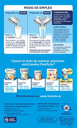 Fontactiv Forte Vainilla - 14 Sobres de 30gr Suplemento Nutricional para adultos y mayores - 1 o 2 sobres al día