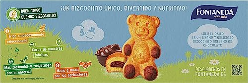 Fontaneda Osito Lulu Bizcochos Rellenos de Chocolate en Forma de Oso con Leche Sin Conservantes Sin Colorantes 150g