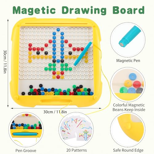 FORMIZON 2 en 1 Juguetes Montessori para Niños, Laberinto Magnético y Tablero Magnético de Dibujo, Juguetes Motricidad Fino, Regalos Educativos para Niños y Niñas 2 3 4 5 6 7 Años (Plastico)