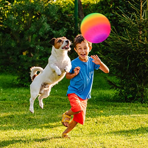 FORMIZON 2 Piezas Balón de Fútbol Blandas para Niños, Pelota de Playa Inflable de PVC, Pelota de Arcoíris de 8.5 Pulgadas, Pelota Hinchable, Bola de Juego de Niños para Interior y Exterior