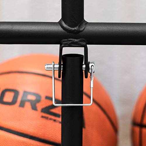 FORZA Soporte Portabalones Fijo de Pared – Estantería Guardapelotas de Acero para Balones de Baloncesto, Fútbol, Voleibol, Balonmano (Armario Seguro con Candados) (18 balones)