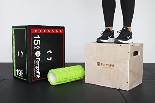 ForzaFit Plyo Box Madera 40 x 30 x 35 cm – Caja de entrenamiento 3 en 1 para entrenamiento pliométrico de fuerza rápida