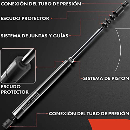 Frankberg 2x Resorte de gas Maletero Longitud 526mm 350N Compatible con Ibiza II 6K1 Todos los Motores Hatchback 1993/03-2002/02 Sustituir# 6K6827550