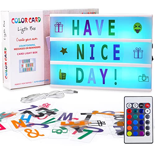 Frasheng Caja de Luz A4 Rosa con 192 Letras,Divertidos Emojis,Cartel Luminoso LED,Caja de Luz de Cine,Para Mensajes Personalizados,Decoración de Habitación,Boda,Aniversario,Cumpleaños,Fiesta