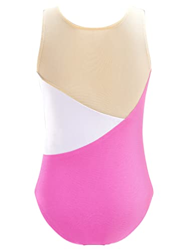 Freebily Maillot Brillante de Danza para Niña sin Manga Leotardo de Ballet Body Elástico Clásico Mono de Gimnasia Deportivo Yoga A Rosa 5-6 años