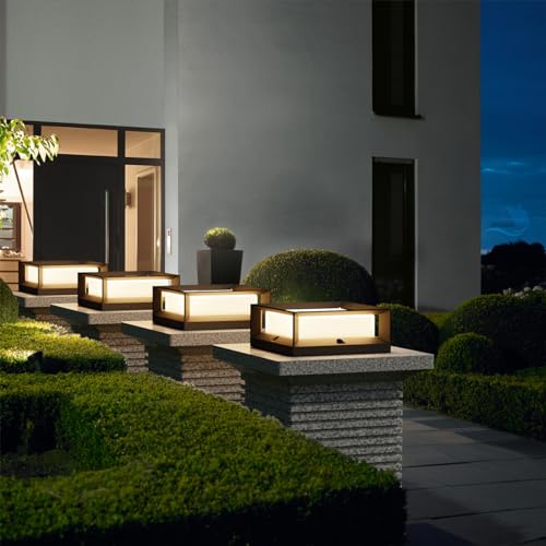 FREEDL LED Farola Exterior Jardin, Poste de Jardin Patio Antracita, IP65 Impermeable Lámpara de Sobremuro Balcón de LED Aluminio Farol de Pie Entrada Terraza, 3000K Blanco Cálido, 720LM