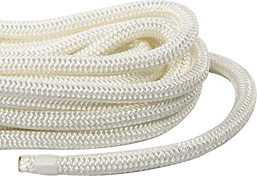 FreeTec Cuerda de amarre de nailon para barco, 2 piezas, con ojo, 12 mm de diámetro, 4,5 m de largo, color blanco