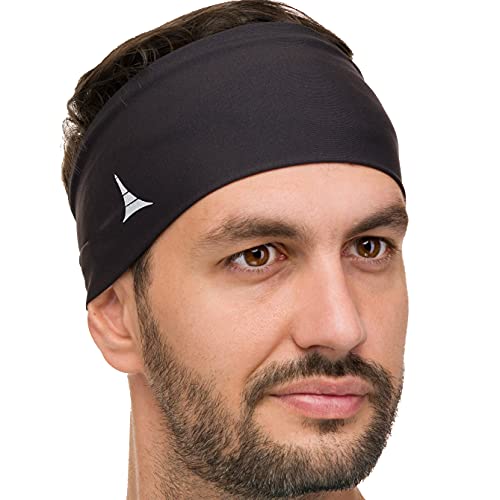 French Fitness Revolution - Cinta Absorbente para Hombres y Mujeres - Diadema Elástica Antihumedad para el Deporte, Running, Ciclismo, Fitness y Yoga - American Black