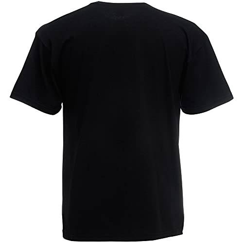 Fruit of the Loom - Camiseta Básica de Manga Corta de Calidad diseño Original Hombre Caballero (2XL) (Negro)