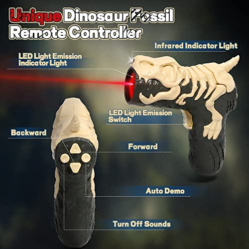 FRUSE Dinosaurio Teledirigido,Dinosaurios Juguetes con Trazado Luz, Niebla de Spray y Accionados por Batería Recargable,Dinosaurio Spinosaurus Robot para Niños Niñas Edades 3 4 5 6 7 8