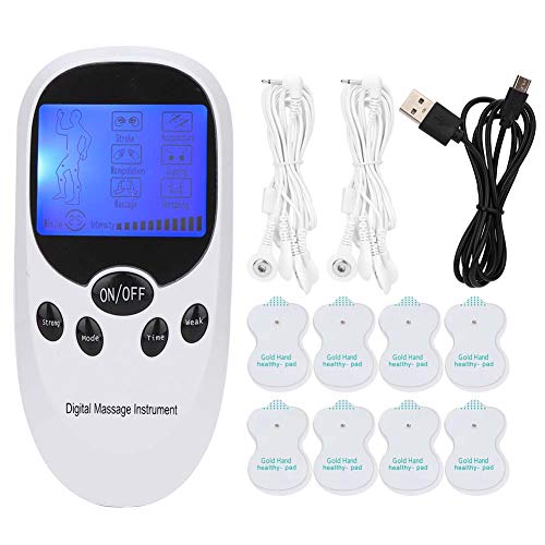 FTVOGUE Máquina TENS para el Alivio del Dolor, Unidad TENS Estimulador Muscular Micro Masaje de Pulso Eléctrico USB Recargable para el Alivio de la Fatiga de la Espalda del Hombro del Cuello