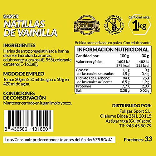 FullGas - CREMA DE ARROZ Natillas Vainilla 1kg