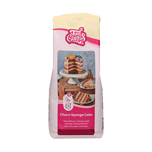 FunCakes Preparado para Bizcocho Chocolate: Fácil de Usar, Maravilloso y Ligero Bizcocho de Chocolate, Perfecto para la Decoración de Tartas, Base de Bizcocho de Chocolate, Halal. 1 Kg. 1000 g