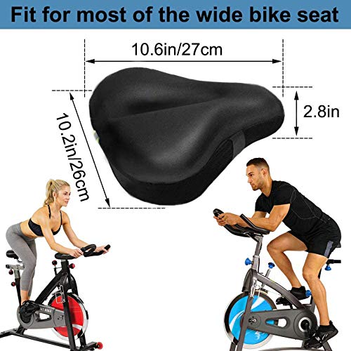 Funda para Asiento de Bicicleta de Espuma Viscoelástica Extra Suave para Hombres y Mujeres, Cómodo Asiento de Bicicleta de Ejercicio, se Adapta a Crucero, Clase de Giro o Ciclismo al Aire Libre