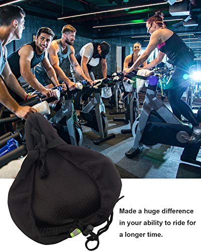 Funda para Asiento de Bicicleta de Espuma Viscoelástica Extra Suave para Hombres y Mujeres, Cómodo Asiento de Bicicleta de Ejercicio, se Adapta a Crucero, Clase de Giro o Ciclismo al Aire Libre