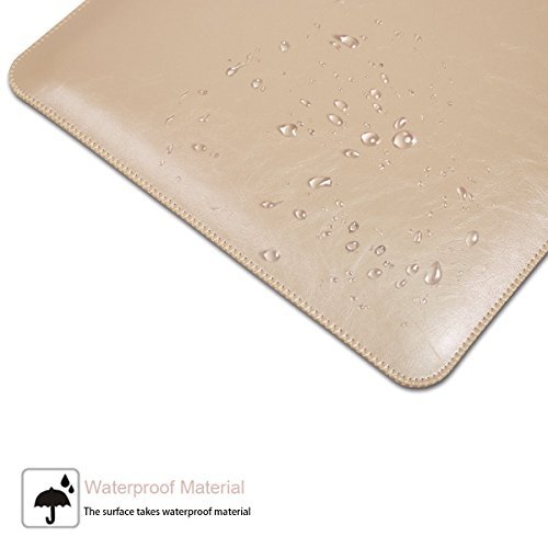 Funda para MacBook de microfibra, cuero, fina, de lujo, alfombrilla para ratón integrada, para MacBook 12 pulgadas, Oro