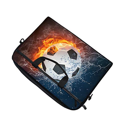 Funda para portátil, diseño de balón de fútbol en el fuego y agua, funda protectora para ordenador de 3 capas con cremallera duradera para Lenovo Hp MacBook Pro de neopreno, cuaderno 14 15 15,4 p