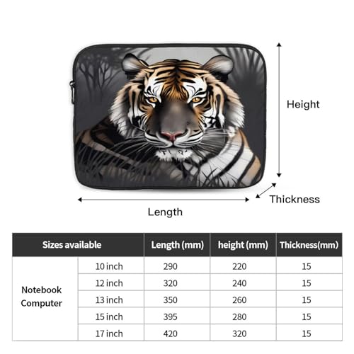 Funda para portátil Tiger At Rest Funda para portátil a prueba de golpes Funda protectora para portátil con cremallera Maletín de transporte