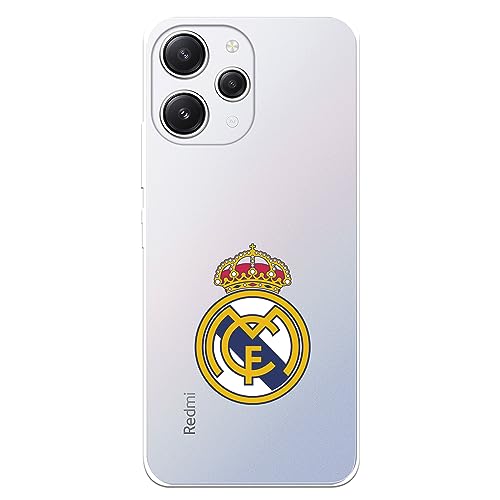 Funda para Xiaomi Redmi 12 del Real Madrid Escudo Real Madrid tansparente para Proteger tu móvil. Carcasa de Silicona Flexible con Licencia Oficial Real Madrid