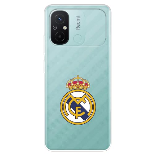 Funda para Xiaomi Redmi 12C del Real Madrid Escudo Real Madrid tansparente para Proteger tu móvil. Carcasa de Silicona Flexible con Licencia Oficial Real Madrid