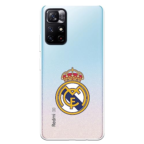 Funda para Xiaomi Redmi Note 11S 5G del Real Madrid Escudo Real Madrid tansparente para Proteger tu móvil. Carcasa de Silicona Flexible con Licencia Oficial Real Madrid