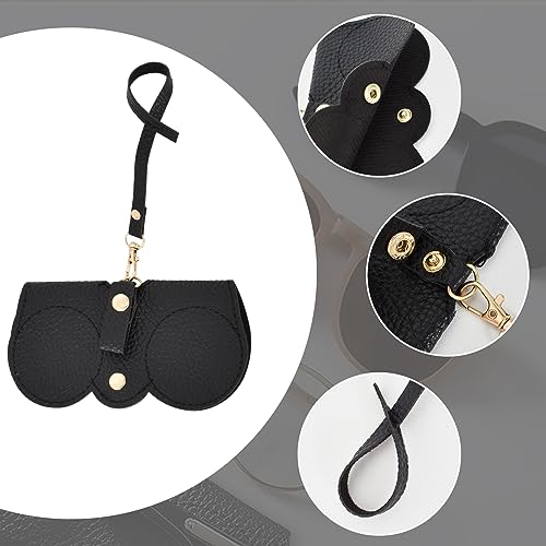 Fundas Gafas Blandas, 2Pcs Fundas Para Gafas De Sol Mujer, Funda Gafas Para Colgar En El Bolso, Funda Gafas De Ver Ligera, Estuche Suave Para Anteojos, Estuche Gafas Niño (Negro+Marrón)