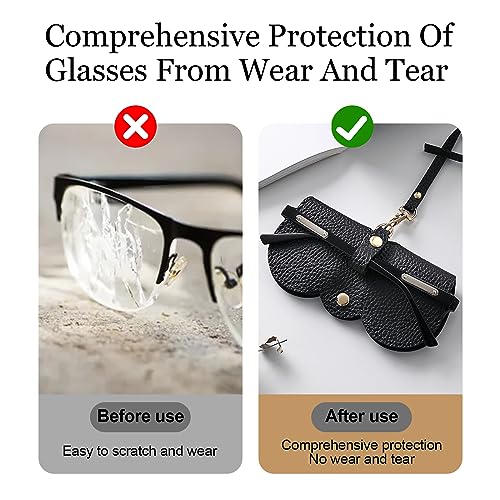 Fundas Gafas Blandas, 2Pcs Fundas Para Gafas De Sol Mujer, Funda Gafas Para Colgar En El Bolso, Funda Gafas De Ver Ligera, Estuche Suave Para Anteojos, Estuche Gafas Niño (Negro+Marrón)