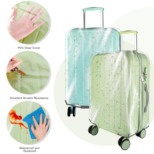 Fundas para Maletas de Viaje 28 Pulgadas Cubierta Protectora de Maleta Transparente Reutilizable, Lavable, Impermeable y a Prueba de Polvo Funda De Maleta de PVC