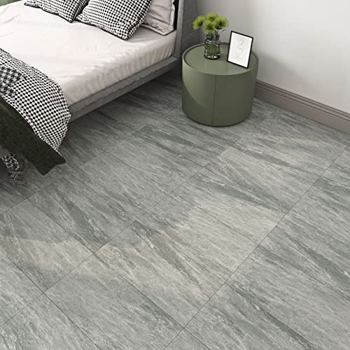 FunStick 15 Baldosas vinilicas adhesivas 30X60CM - Azulejos para pared de Cocina y piso - Suelo Vinilo Efecto Marmol Gris Claro - Ideas Linoleo Para revestimiento de PVC