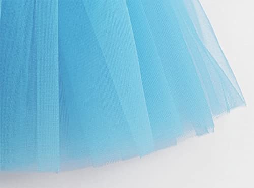 FUREINSTORE Falda de Tutú para Niñas, Falda de Tul para Ballet 3 Capas Elástica Disfraz de Princesa Carnaval 30cm de Largo Talla Única (Azul)