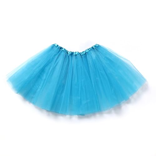 FUREINSTORE Falda de Tutú para Niñas, Falda de Tul para Ballet 3 Capas Elástica Disfraz de Princesa Carnaval 30cm de Largo Talla Única (Azul)