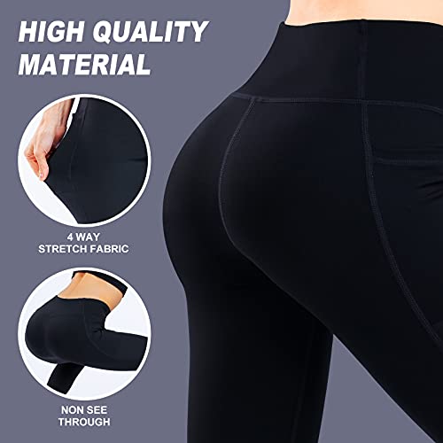 FVXYnnv Leggins Deportivos Mujer, Mallas Deporte Mujer Leggings Cintura Alta Pantalones de Yoga con Bolsillos para Gimnasio Fitness Running Pilates (L)