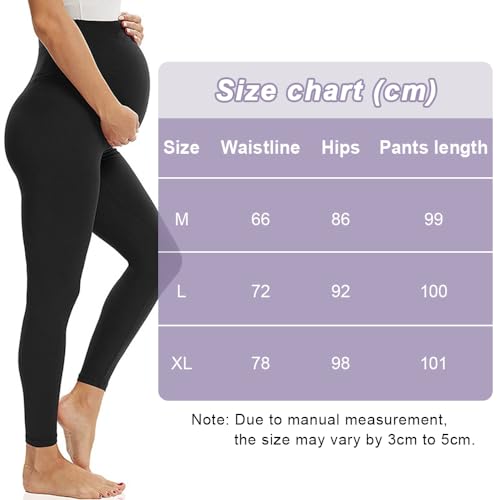 FWHFNB Leggings de maternidad con bolsillos, cintura alta, mallas opacas para embarazadas, suaves y elásticas, ropa de maternidad, para casa, yoga, deporte, M, M/XL