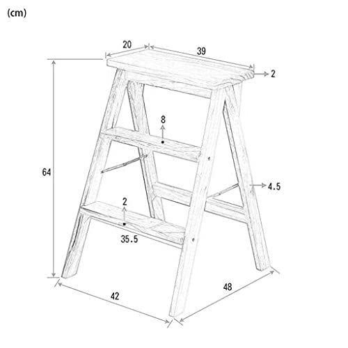 FXLYMR Escaleras Escalera Telescópica Taburetes Escalonados Plegables, Creativo Taburete Escalonado de Madera Iza Cocina Casera Taburete Ascendente Escalera de Madera Plegable Taburete para Sala de E