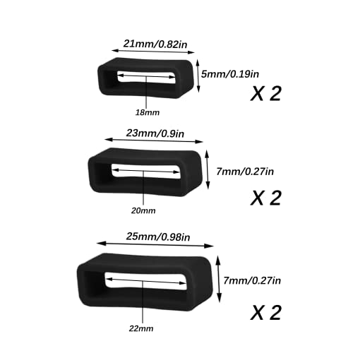 FYACCD Retenedor de Correa para Reloj, 6 Piezas, Soporte para Correa de Silicona, 18/20/22mm