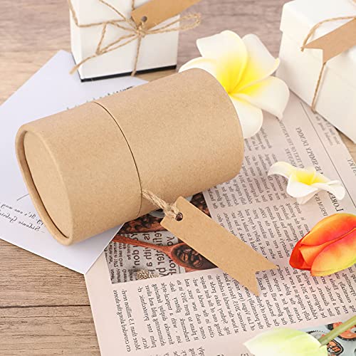 G2PLUS 100PCS Etiquetas de Papel Kraft,7x2cm Etiquetas de Regalo,Etiquetas Kraft Etiquetas de las Etiquetas de Boda con 30Mde Cuerda de Yute para Decorar Regalos (Marrón)