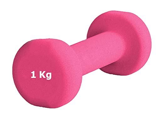 G5 HT SPORT Mancuernas o mancuernas de neopreno para gimnasio y gimnasio en casa antideslizante de 0,5 a 6 kg par o individual (1 x 1 kg)