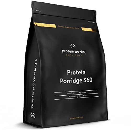 Gachas de avena de alto valor proteico 360 | Plátano con Pepitas de Chocolate | Desayuno bajo en azúcar | Vitaminas agregadas | Avena integral de bajo índice glucémico | THE PROTEIN WORKS | 500g