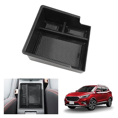 GAFAT MG ZS (Freno Manuale) Facelift 2022 2023 2024 Caja de Almacenamiento Consola Central, MG ZS 2023 Bandeja Organizadora Reposabrazo Guantera, Accesorios MG ZS [No para Frenos Electrónicas] (Negro)