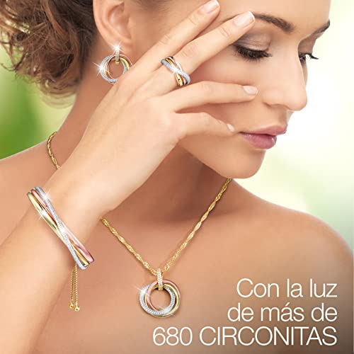 GALERIA DEL COLECCIONISTA Conjunto TRESOR D´OR: 4 joyas acabadas en Oro de 1ª Ley –amarillo, rosa y blanco- con más de 680 Circonitas. Colgante + Cadena, Anillo, Pulsera y Pendientes. 535300642