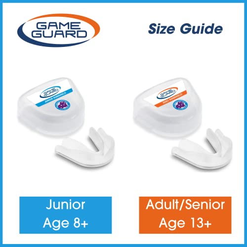 GAME GUARD protector bucal para hervir y morder/protector de encías - júnior/niños/jóvenes - Aprobado por CE, deportes escolares, fútbol, rugby, baloncesto (Transparente)