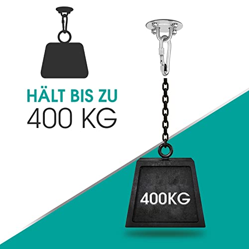 Gancho de Techo, Soporte de Techo para Saco de Boxeo de Acero Inoxidable de hasta 400 kg, Gancho de Techo Resistente para Hamaca para Silla Colgante, Saco de Boxeo (2 Piezas)