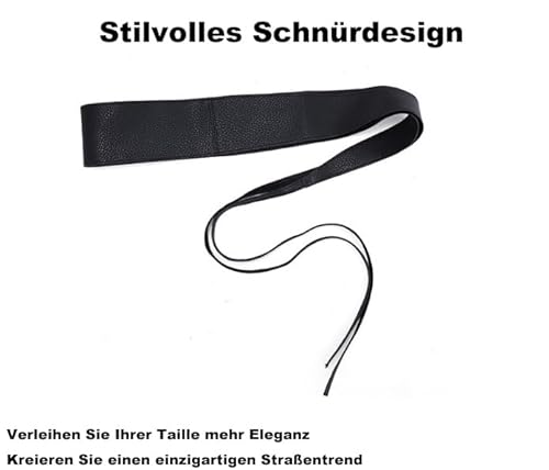 GANMFOYC 2 Piezas Cinturón Obi de Cuero, Para las Mujeres, Cinturón de Vestido, Cinturón de Mujer Obi Ancha de Cuero sintética, para Vestido